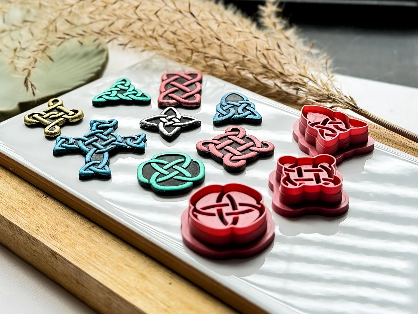 Celtic Knot Clay Cutter Set, 8 cutter set for use with polymer clay and silver clay, various sizes.-Basic Cutters