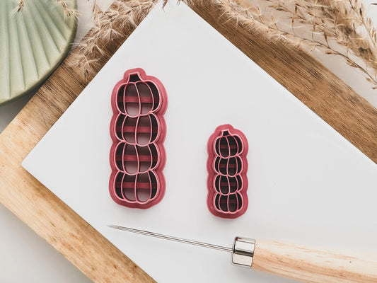 Small and large pumpkin pile clay cutter