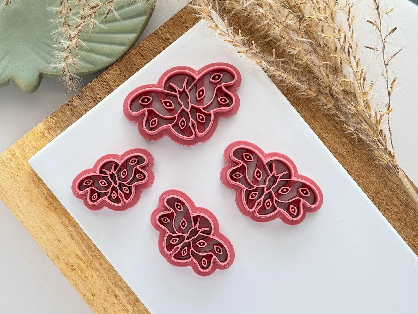 Moth and Moon Clay Cutter, mystical moth cutter for polymer clay and silver clay, various sizes available-Gothic / Alt Cutters