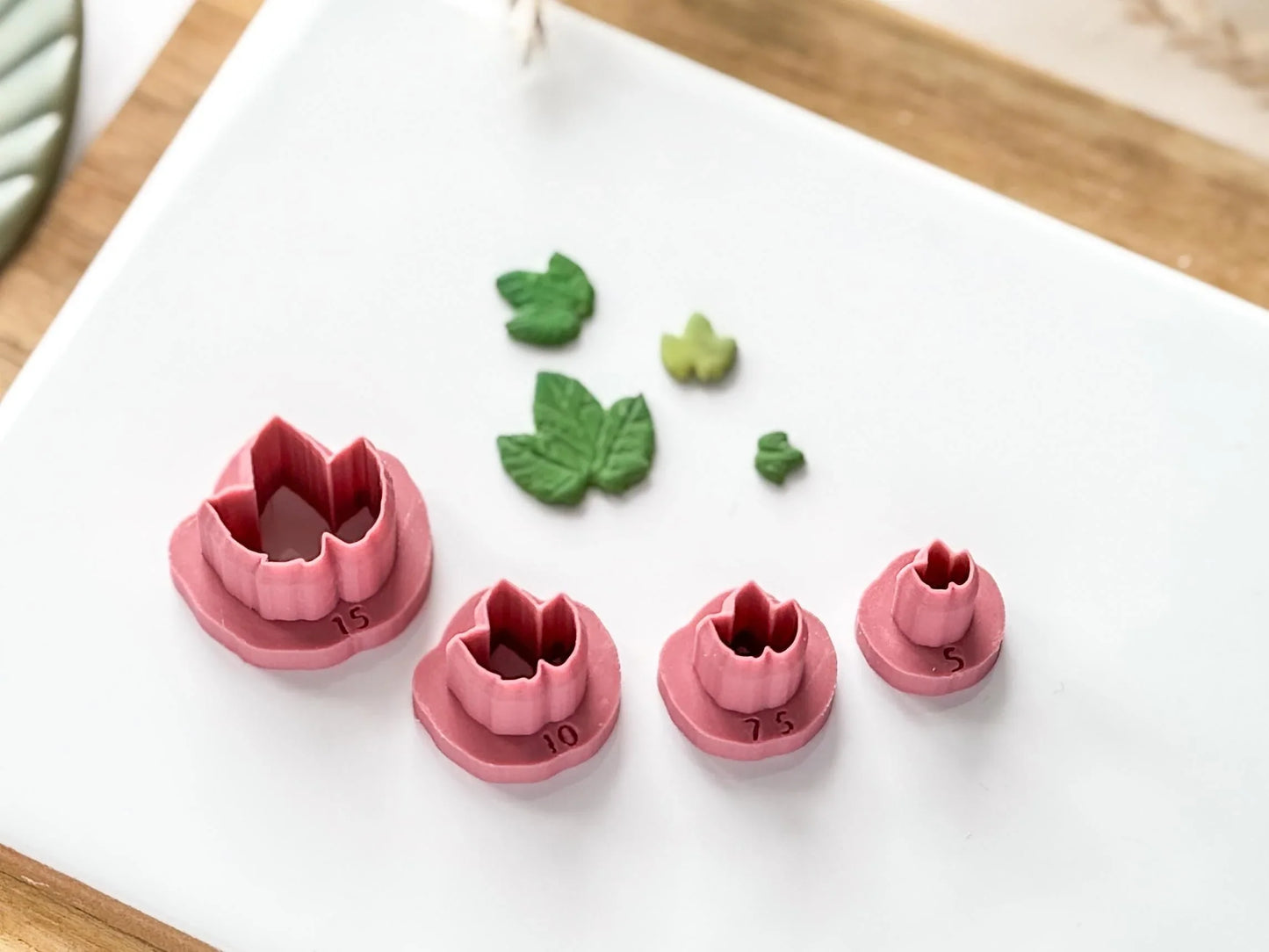 Micro Grape Leaf Clay Cutters, set of 40.5 - 1.5 cm leaf cutters for Polymer clay and silver clay-Micro Clay Cutters