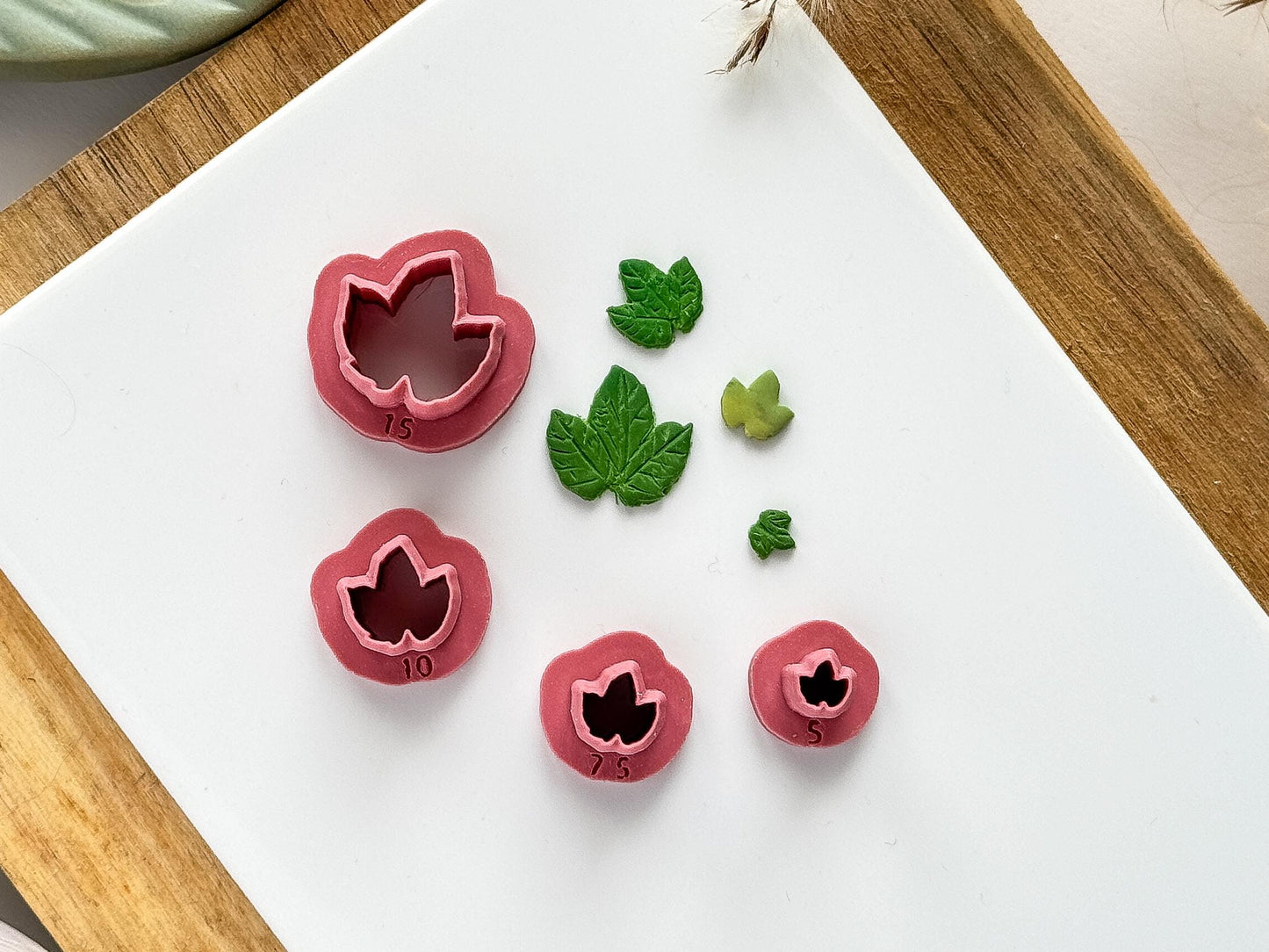 Grape vine leaf mini clay cutter set