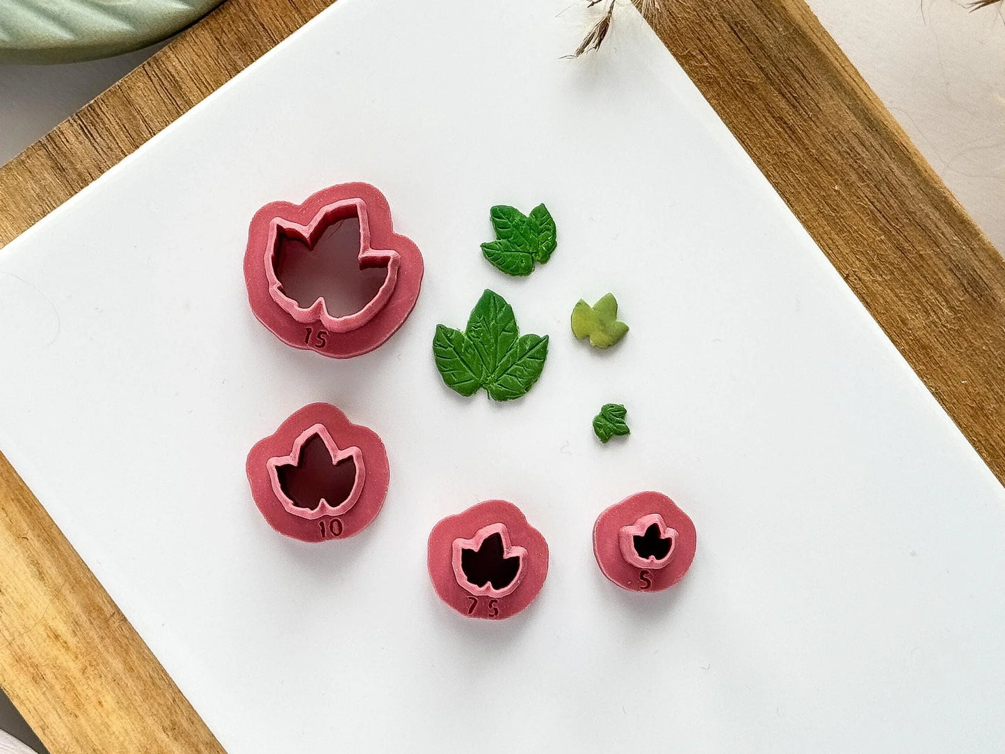 Grape vine leaf mini clay cutter set