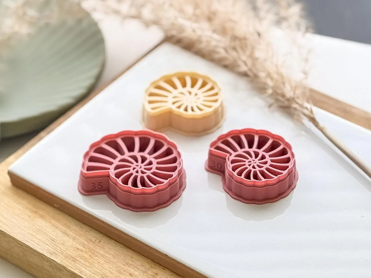 Shell Clay Cutter, snail shell or ammonite fossil shaped cutter for polymer clay and silver clay, various sizes available-Summer Cutters