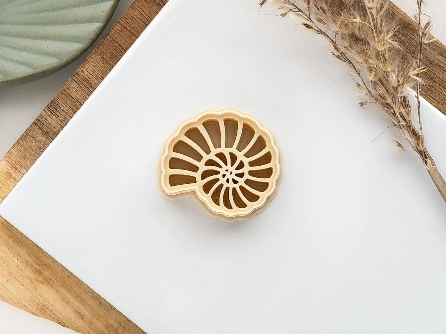 Shell Clay Cutter, snail shell or ammonite fossil shaped cutter for polymer clay and silver clay, various sizes available-Summer Cutters