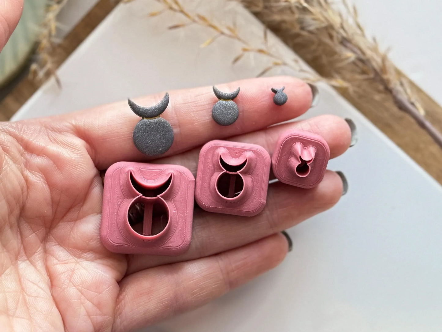 Micro Horned God Symbol Cutter, Wiccan symbol cutters for polymer clay, silver clay, and similar. 3D printed in the UK-Micro Clay Cutters