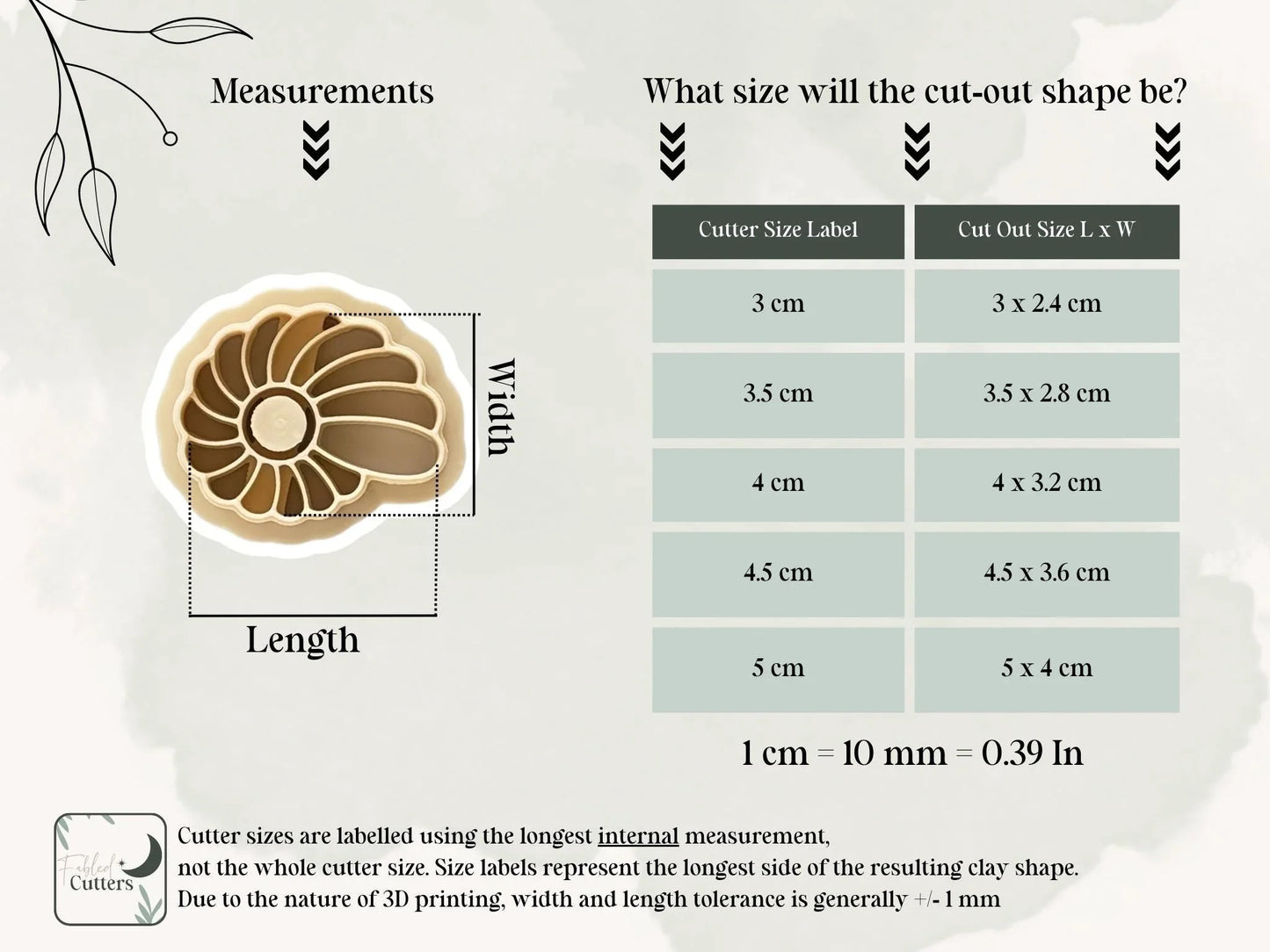 Inlay Spiral Seashell Clay Cutter, 2 part cutter for creating faux gemstone clay art and jewellery.-Summer Cutters