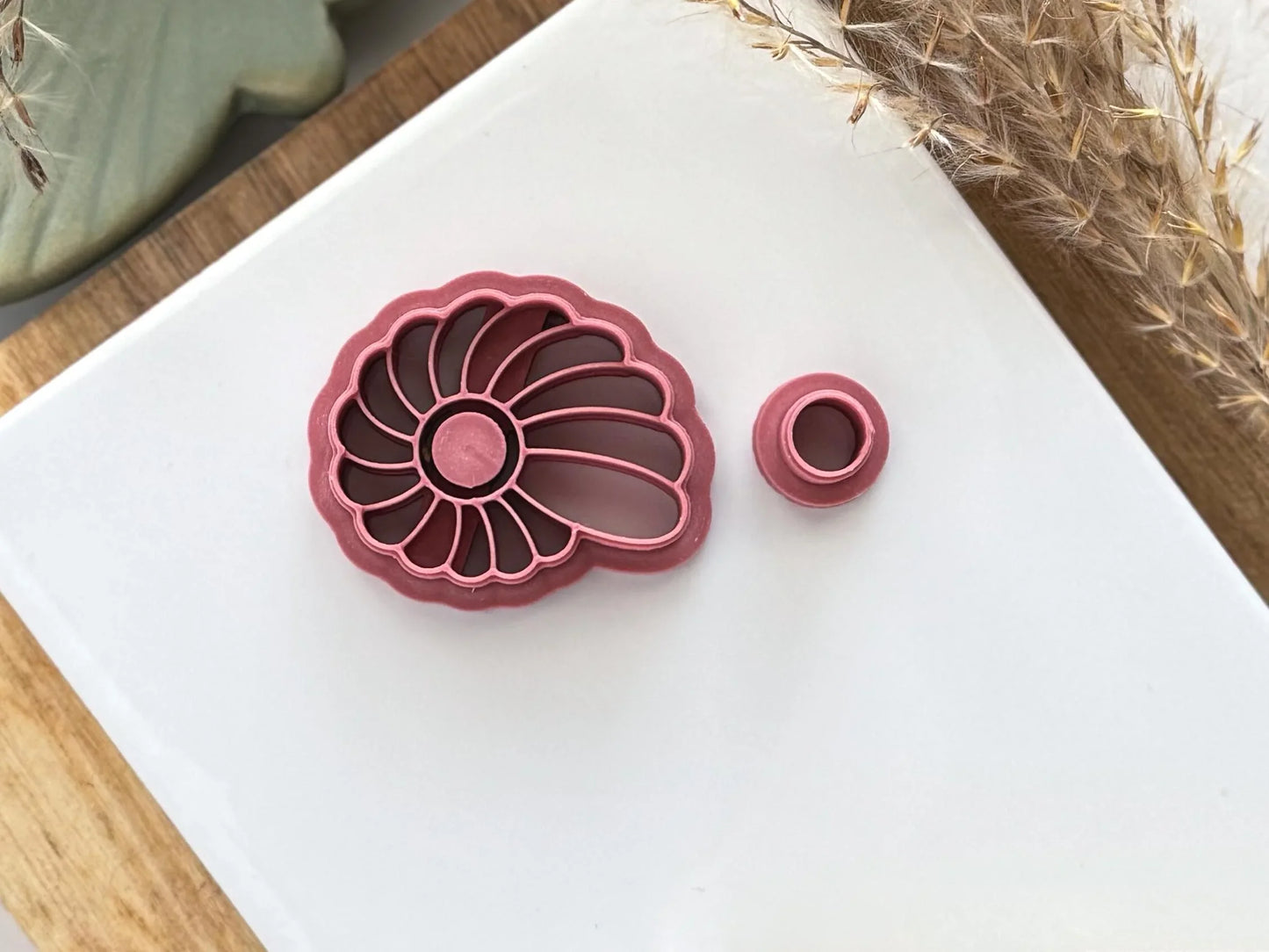 Inlay Spiral Seashell Clay Cutter, 2 part cutter for creating faux gemstone clay art and jewellery.-Summer Cutters