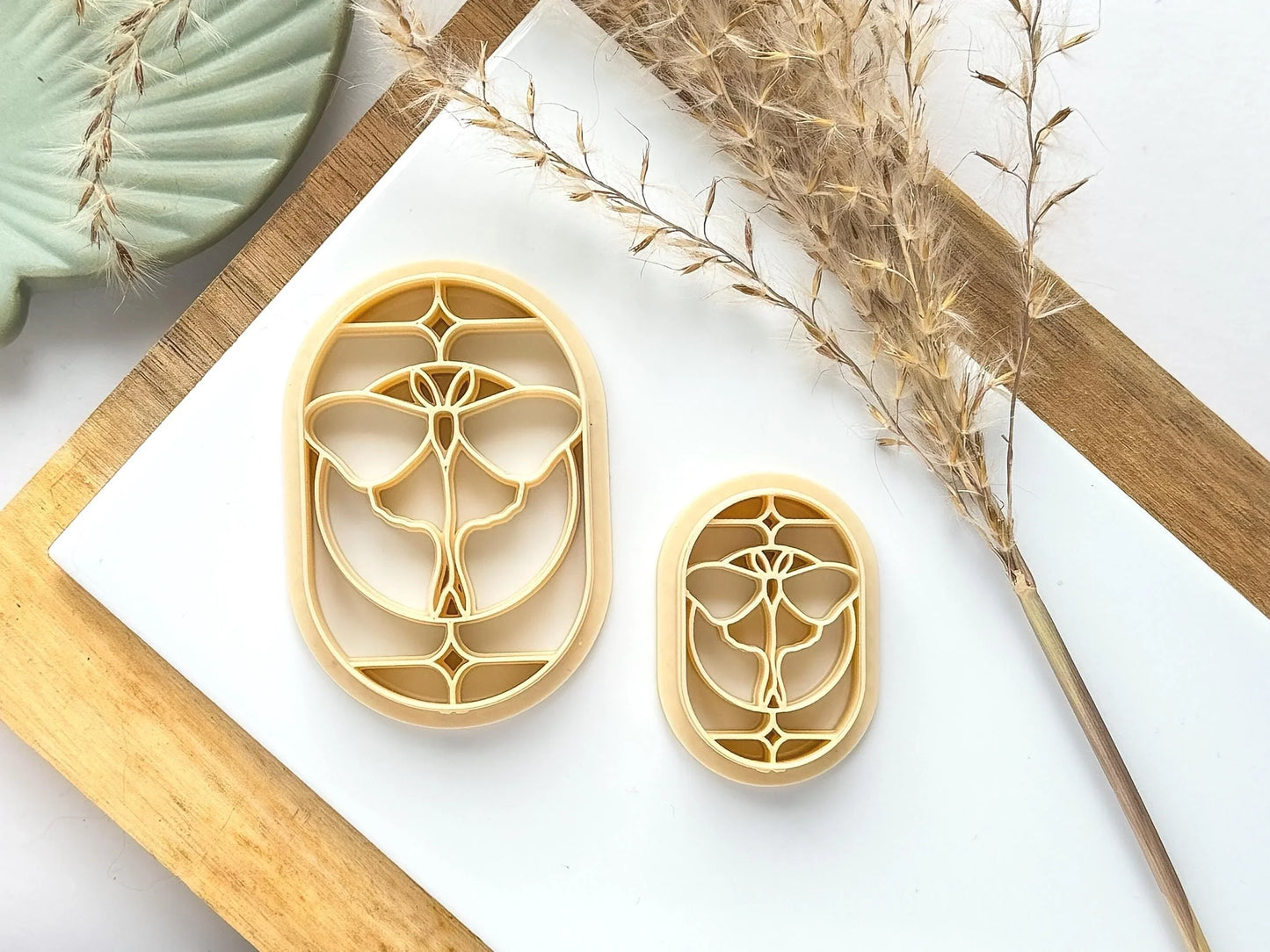 Moth Frame Clay Cutter, stained glass effect luna moth cutter for polymer clay and silver clay, various sizes available, made in the UK-Animal & Nature Cutters