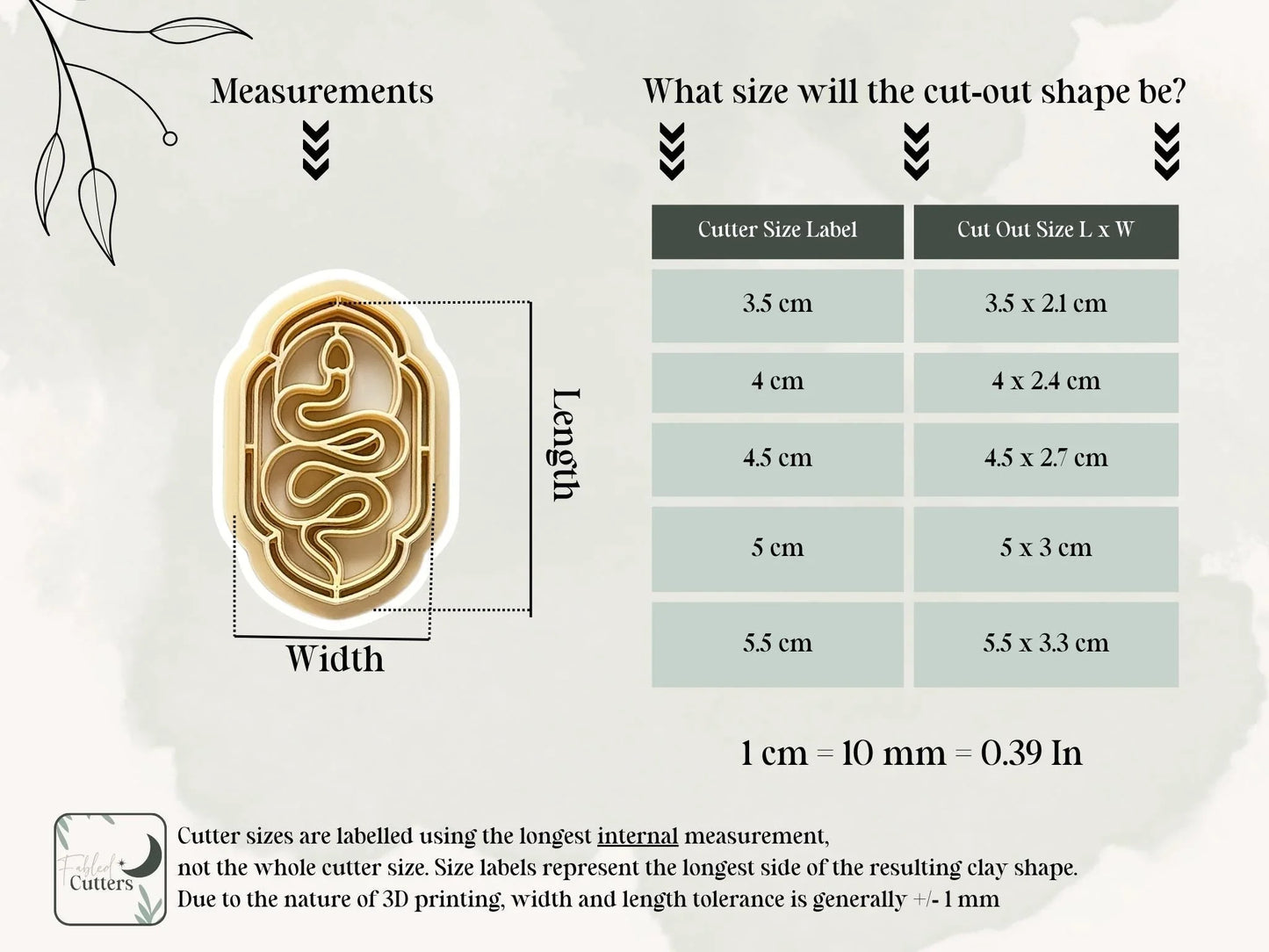 Snake Frame Clay Cutter, stained glass style snake and moon cutter for polymer clay and silver clay, various sizes available, made in the UK-Animal & Nature Cutters