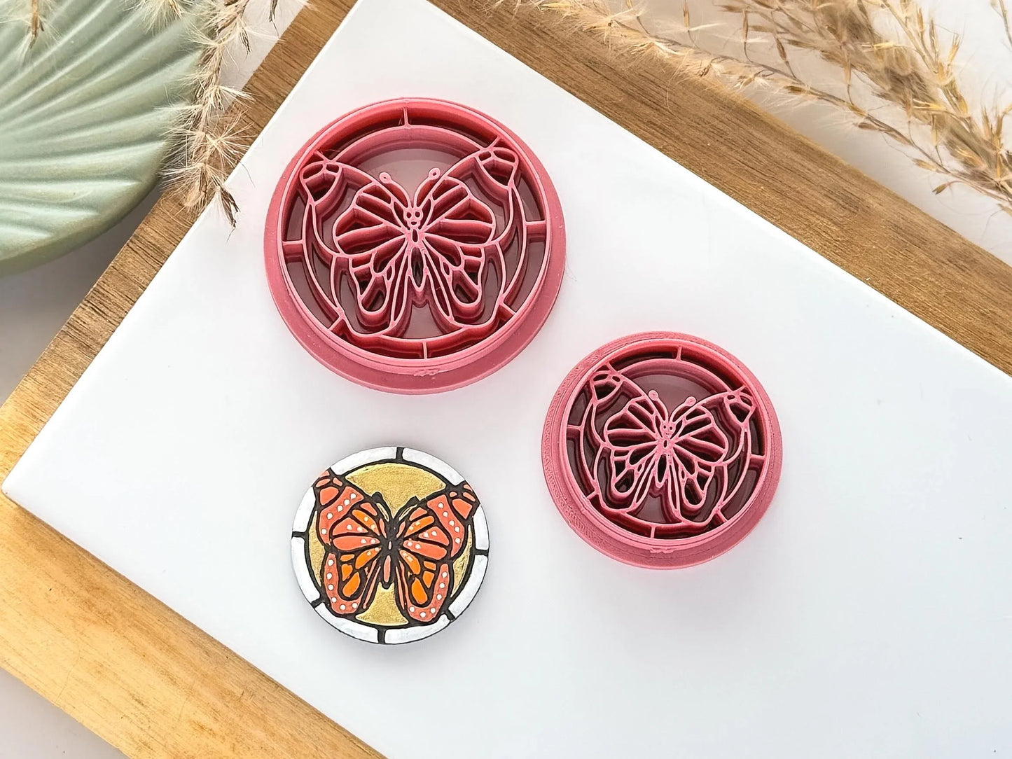 Butterfly Frame Clay Cutter, stained glass style cutter for polymer clay and silver clay, various sizes available, made in the UK-Animal & Nature Cutters