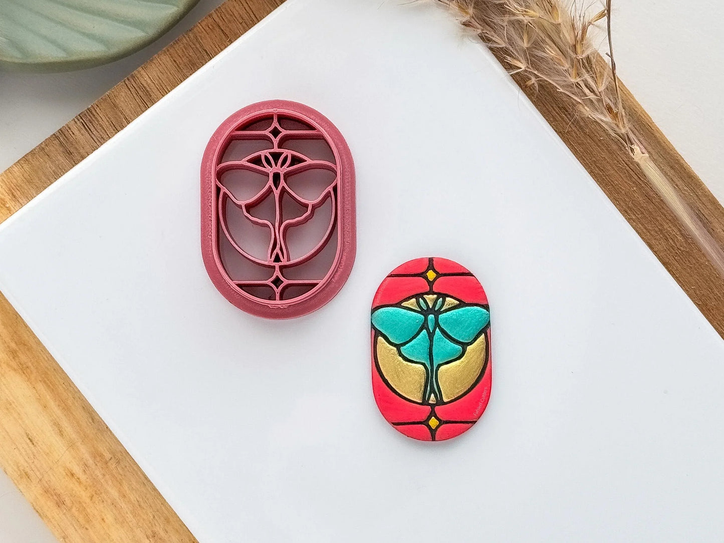 Celestial Clay Cutter set, stained glass effect moth, snake and butterfly cutters for polymer clay and silver clay, UK made-Animal & Nature Cutters