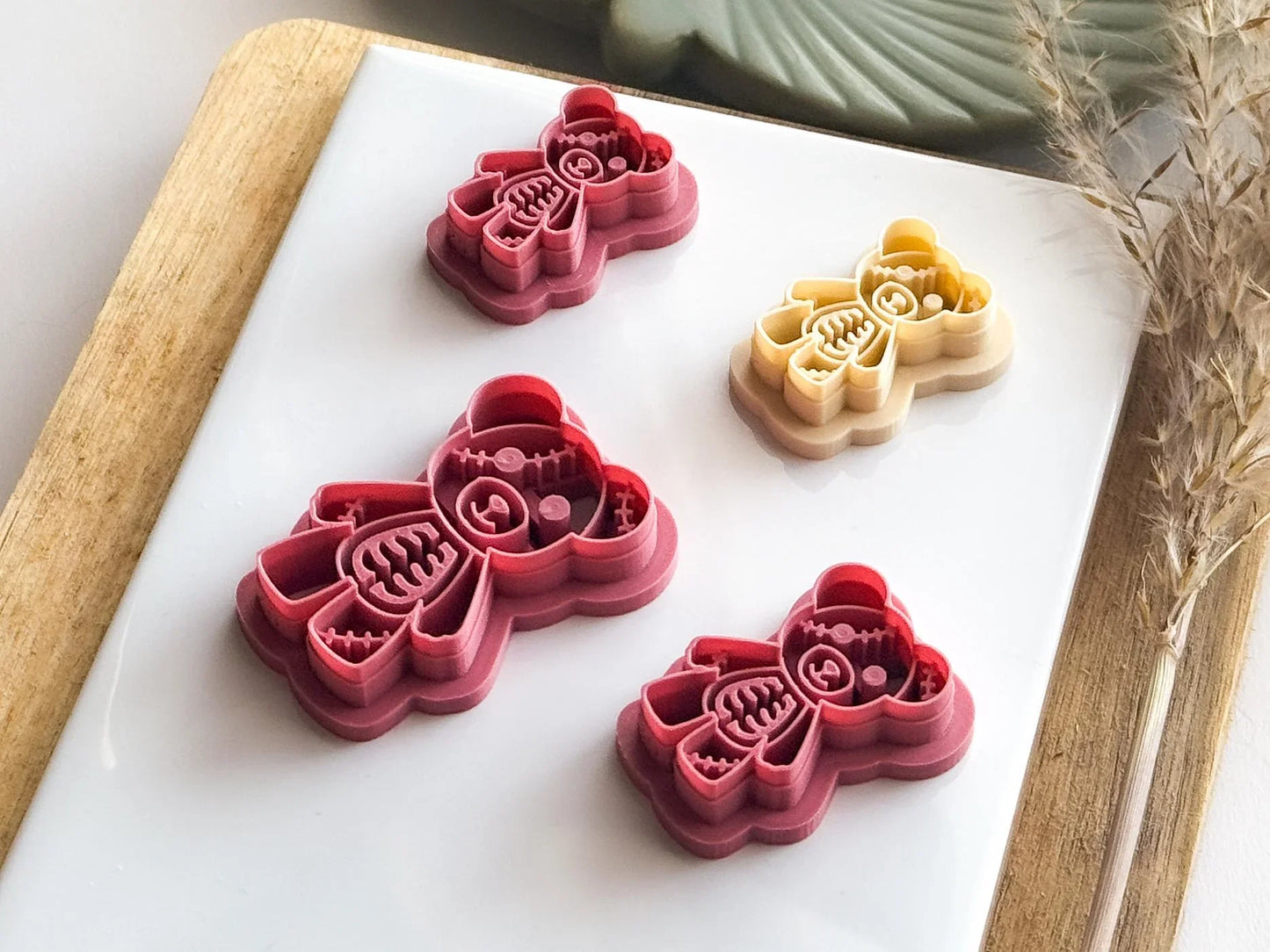 Spooky Teddy Bear Clay Cutter, detailed zombie bear shaped cutter for polymer clay-Gothic / Alt Cutters