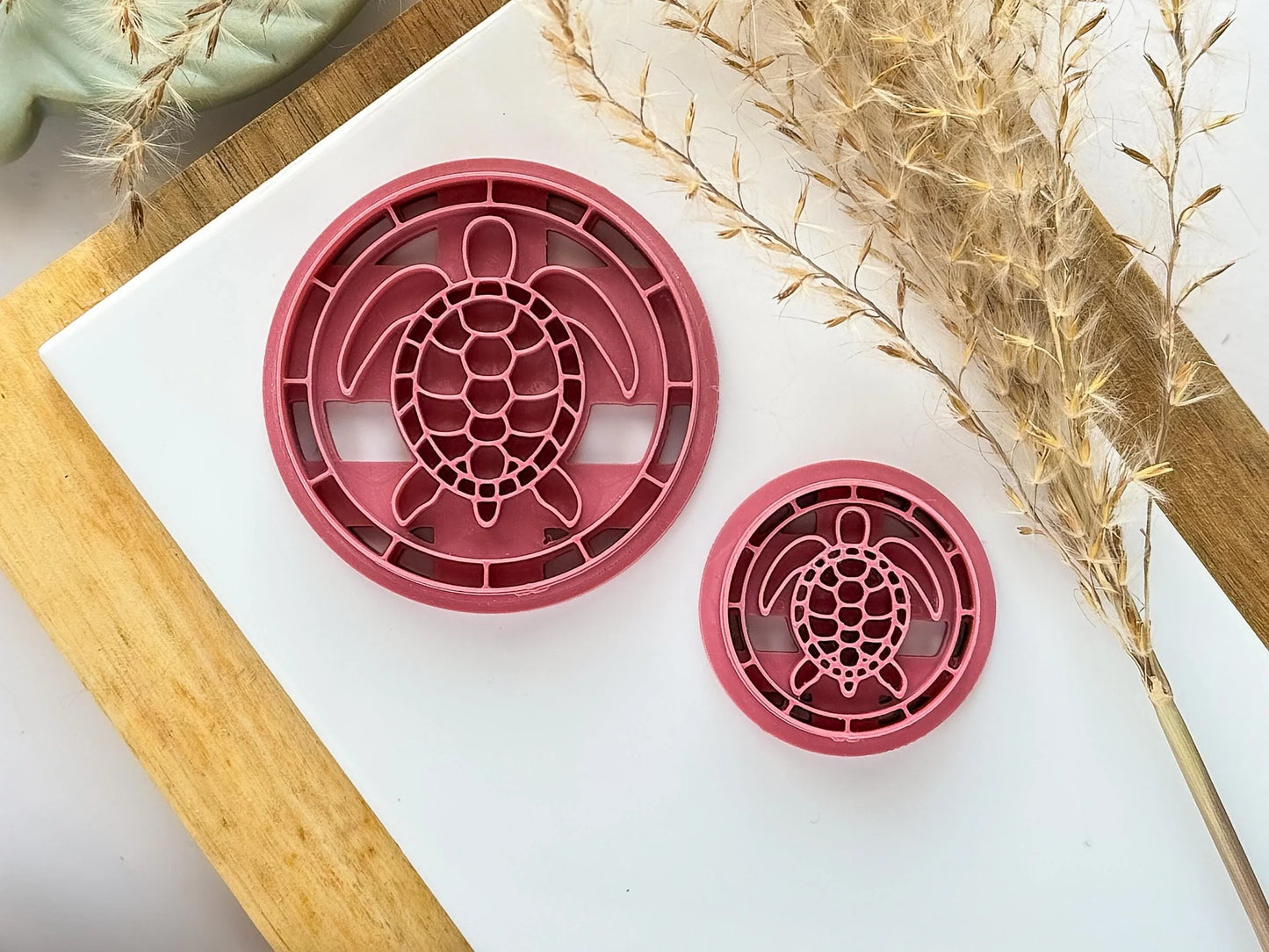 Turtle Frame Clay Cutter, stained glass effect sea turtle cutter for polymer clay and silver clay, various sizes available, made in the UK-Animal & Nature Cutters