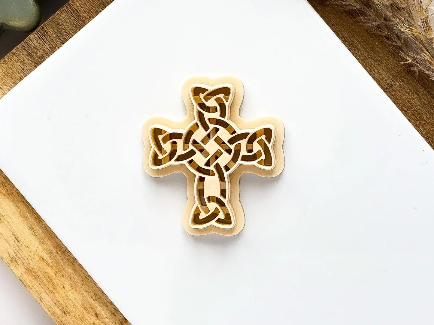Celtic Cross Clay Cutter, all-in-one cross knot shaped cutter for use with polymer and silver clay, various sizes.-Basic Cutters