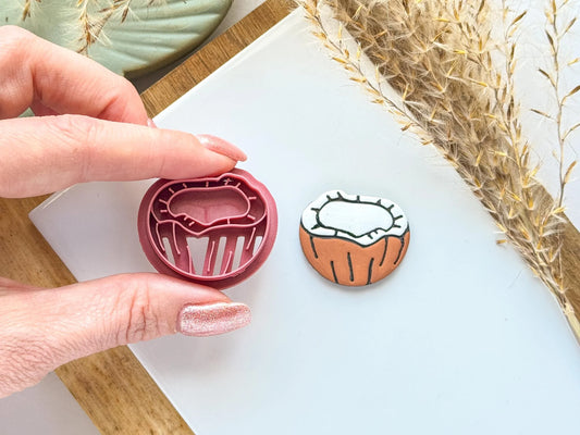 Coconut Clay Cutter, detailed half coconut shaped cutter for clay, 5 sizes to chose from, Made in the UK-Summer Cutters