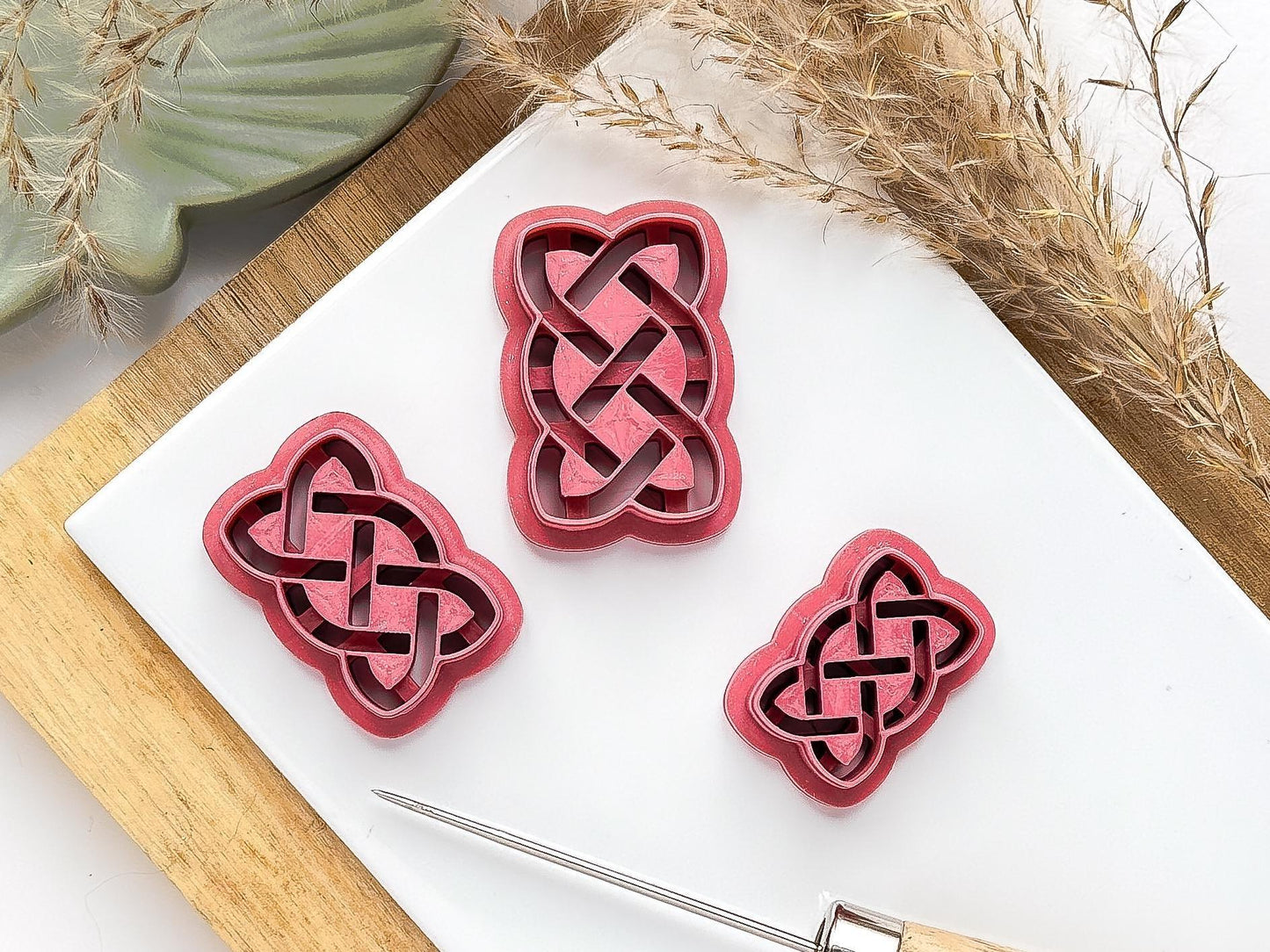 Celtic Sailor's Knot Clay Cutter, rectngular celtic knot shaped cutter for use with polymer clay and silver clay, various sizes.-Basic Cutters