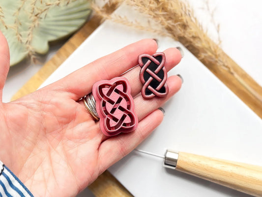 Celtic Sailor's Knot Clay Cutter, rectngular celtic knot shaped cutter for use with polymer clay and silver clay, various sizes.-Basic Cutters