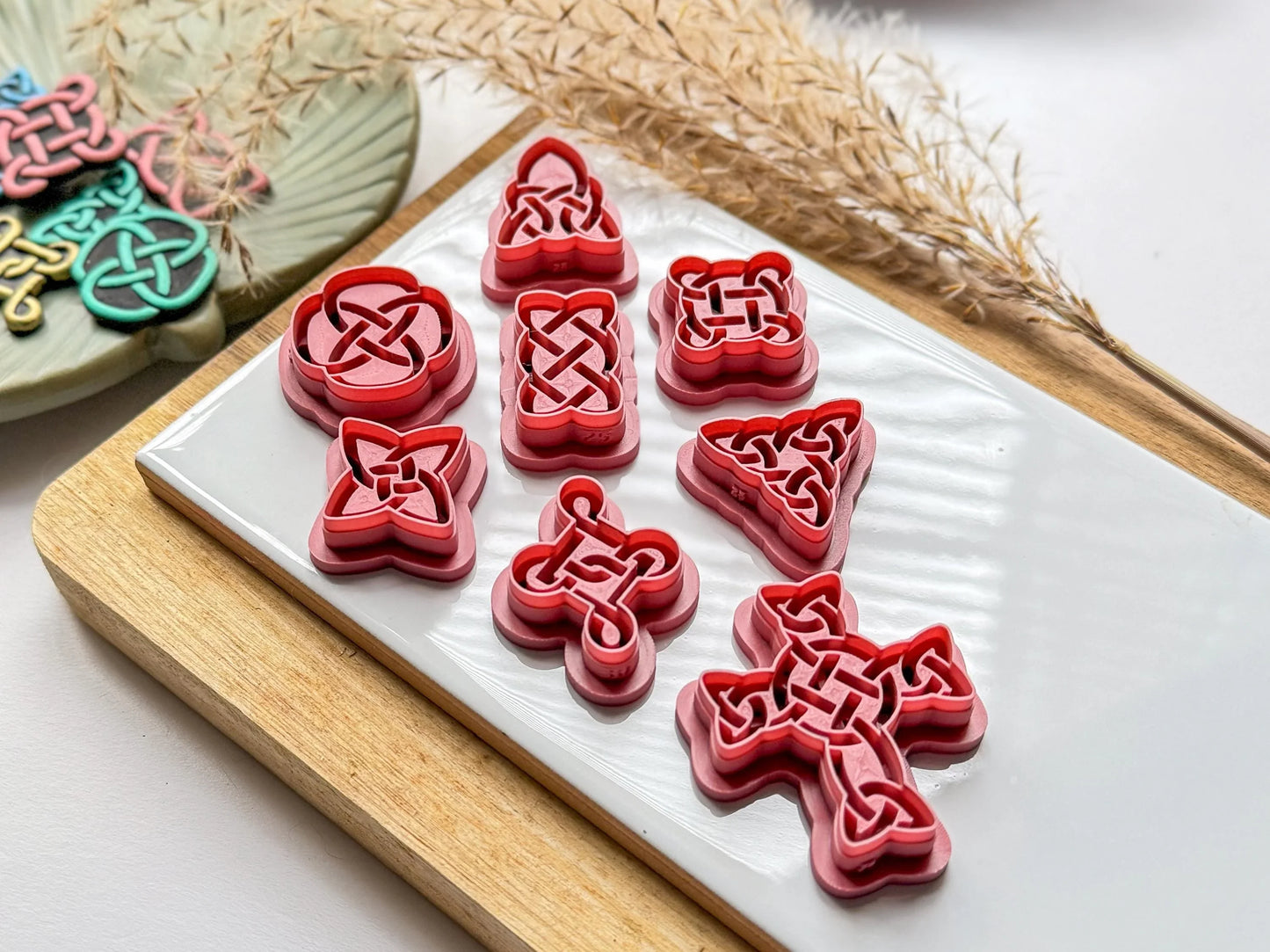 Celtic Knot Clay Cutter Set, 8 cutter set for use with polymer clay and silver clay, various sizes.-Basic Cutters