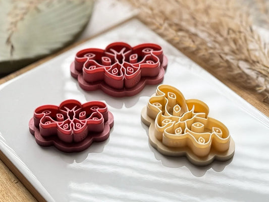 Moth and Moon Clay Cutter, mystical moth cutter for polymer clay and silver clay, various sizes available-Gothic / Alt Cutters