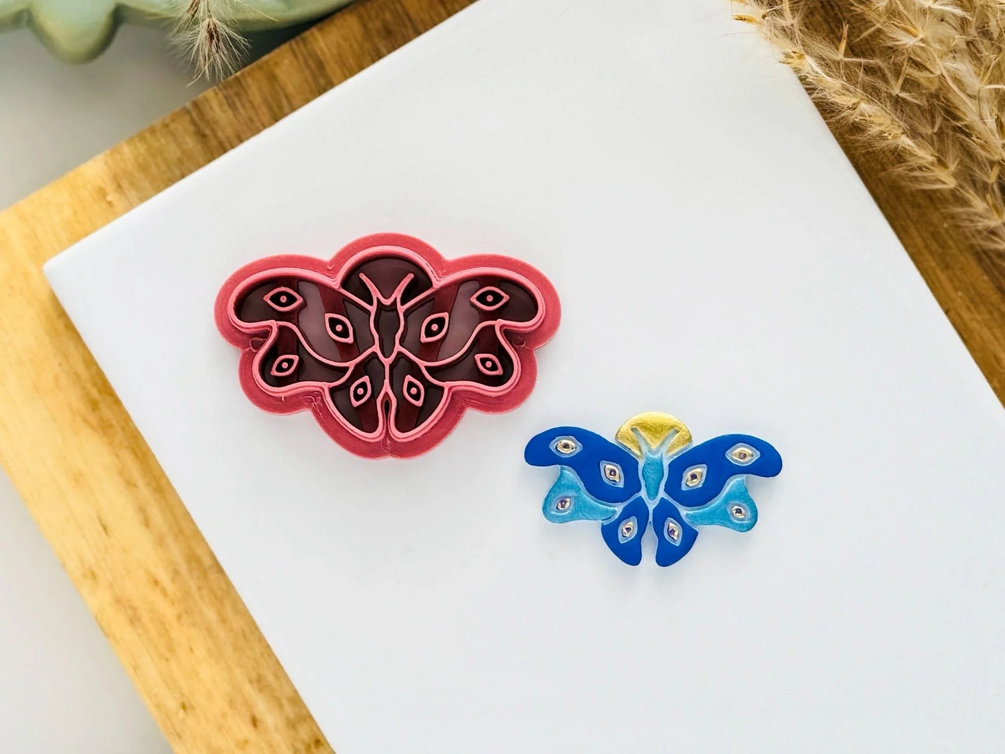 Moth and Moon Clay Cutter, mystical moth cutter for polymer clay and silver clay, various sizes available-Gothic / Alt Cutters