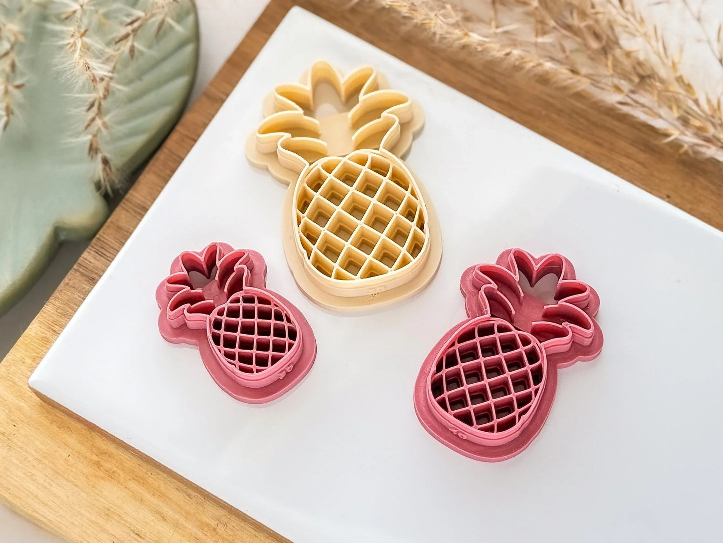 Pineapple Clay Cutter Rounded, detailed fruit shaped cutter for clay, 5 sizes to choose from, Made in the UK-Food Themed Cutters