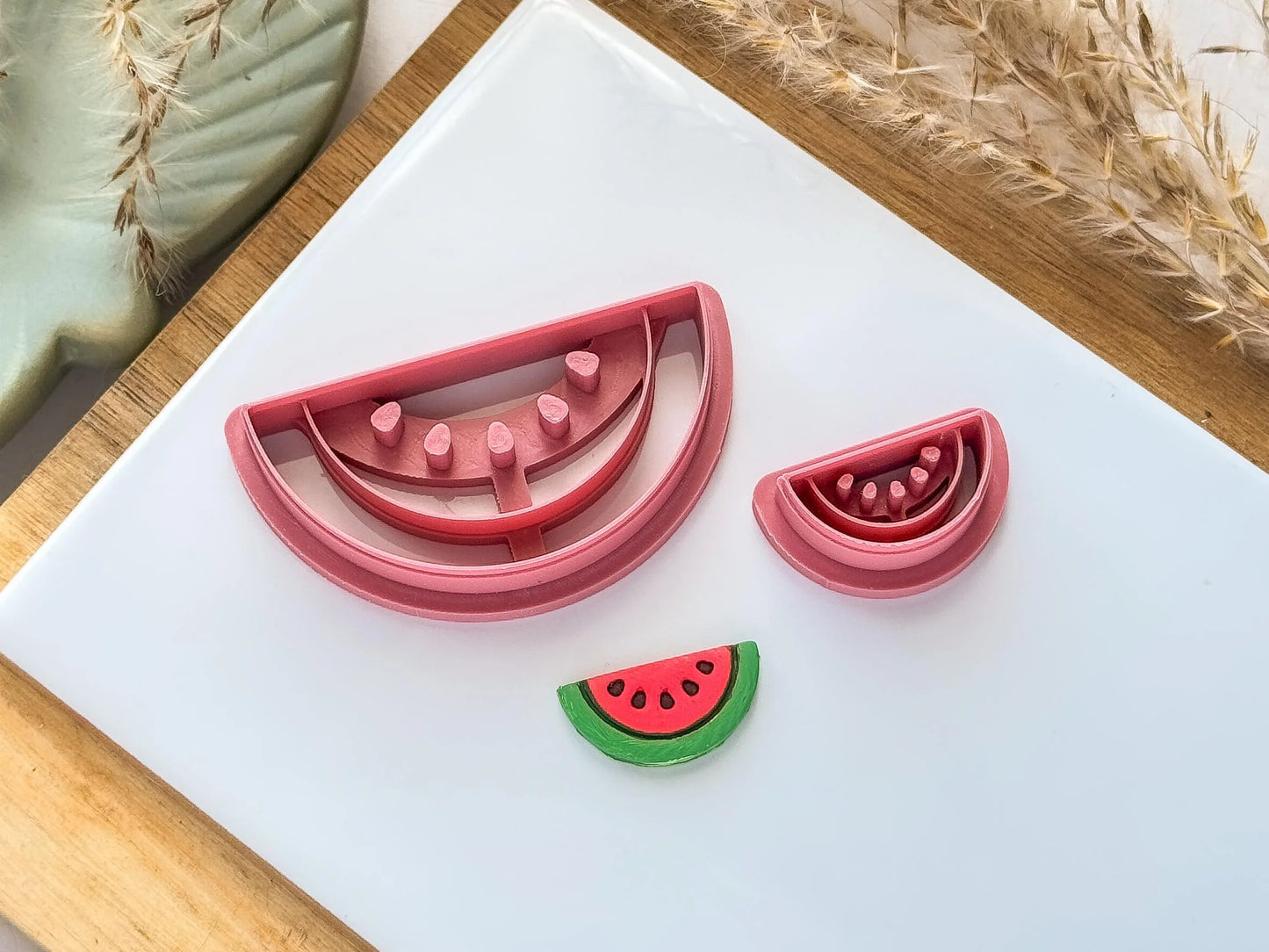 Watermelon Clay Cutter, watermelon wedge slice shaped cutter for clay, polymer clay, and silver clay, 5 sizes available, Made in the UK-Food Themed Cutters