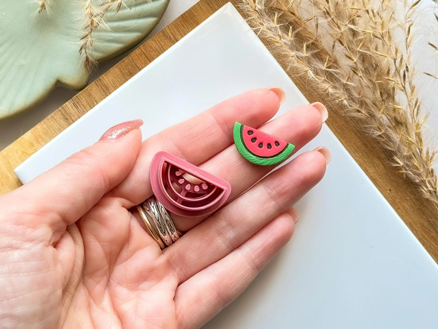 Watermelon Clay Cutter, watermelon wedge slice shaped cutter for clay, polymer clay, and silver clay, 5 sizes available, Made in the UK-Food Themed Cutters