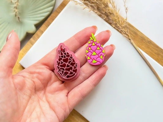 Dragon Fruit Clay Cutter, exotic fruit shaped cutter for clay, tropical fruit clay cutter, 5 sizes to choose from, Made in the UK-Food Themed Cutters