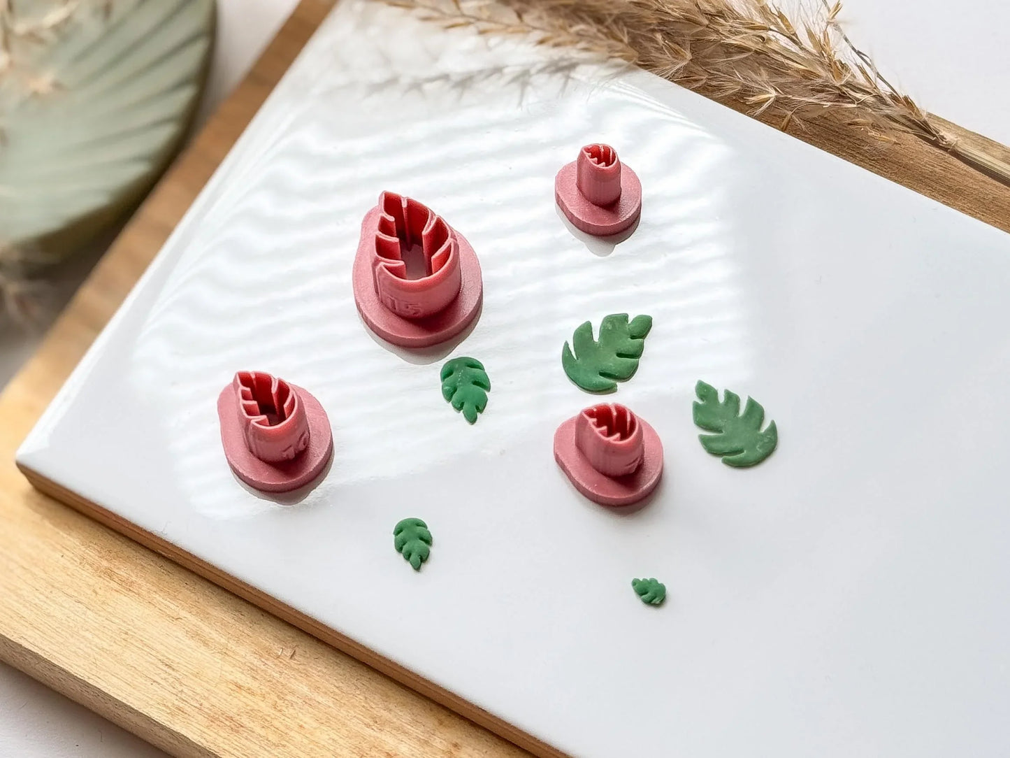 Micro Monstera Leaf Clay Cutters, set of 0.5 - 1.5 cm leaf cutters for Polymer clay and silver clay-Micro Clay Cutters