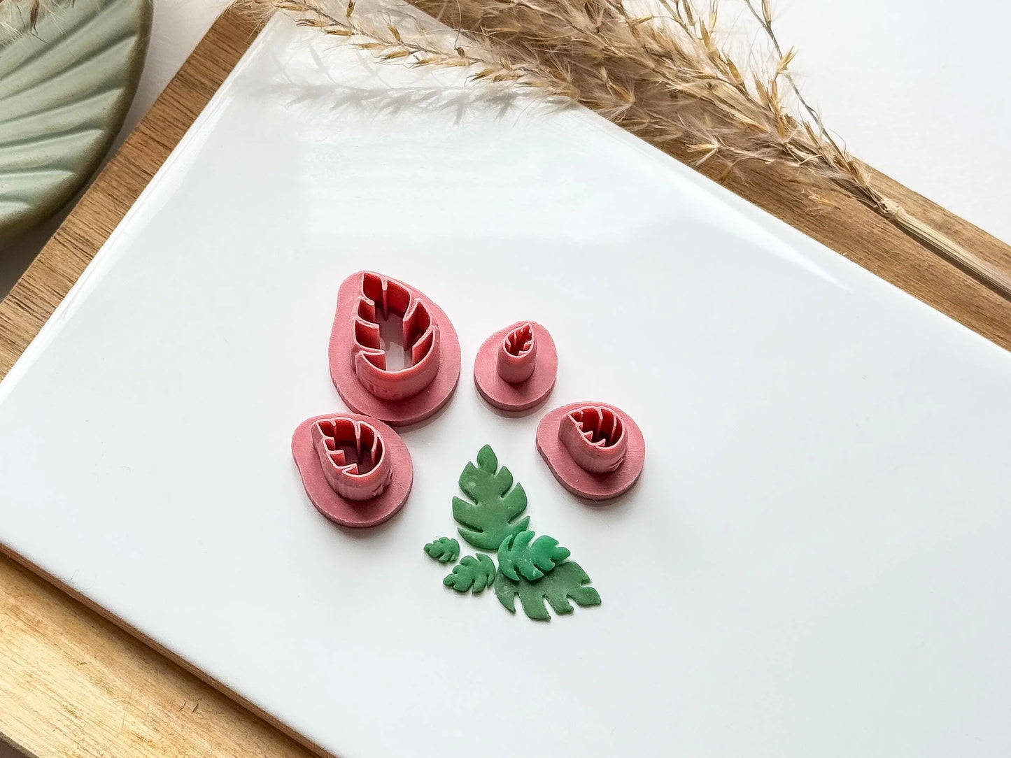 Micro Monstera Leaf Clay Cutters, set of 0.5 - 1.5 cm leaf cutters for Polymer clay and silver clay-Micro Clay Cutters