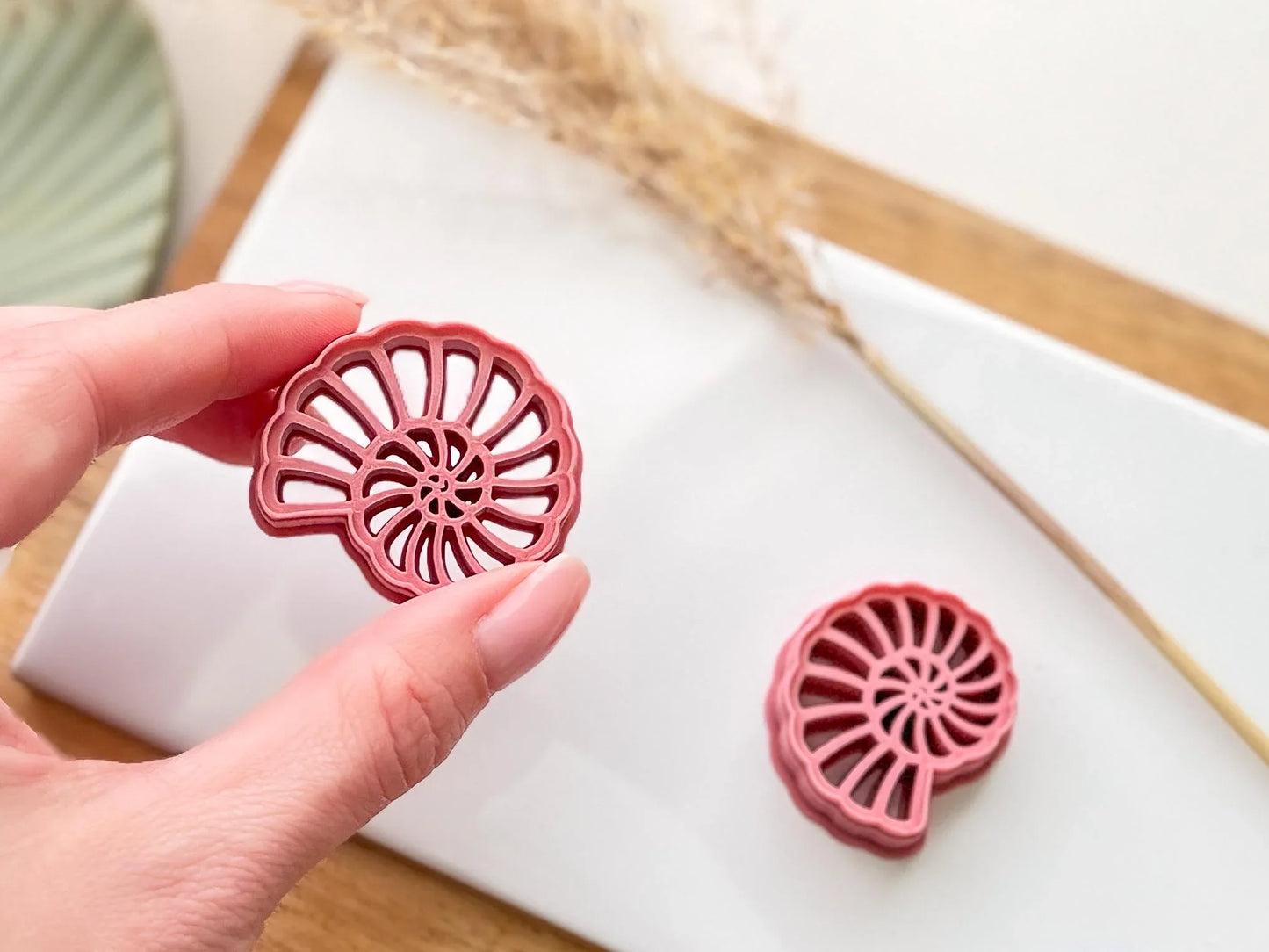 Shell Clay Cutter, snail shell or ammonite fossil shaped cutter for polymer clay and silver clay, various sizes available-Summer Cutters