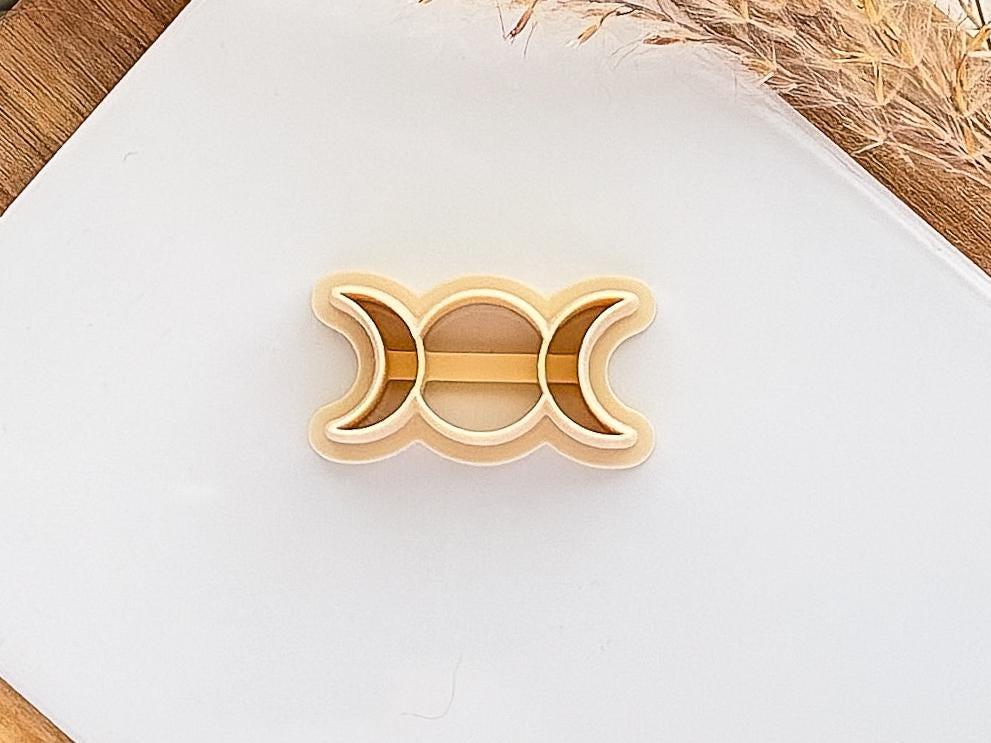 Triple Goddess Symbol Cutter, pagan symbol cutters for polymer clay, silver clay, and similar.-Gothic / Alt Cutters