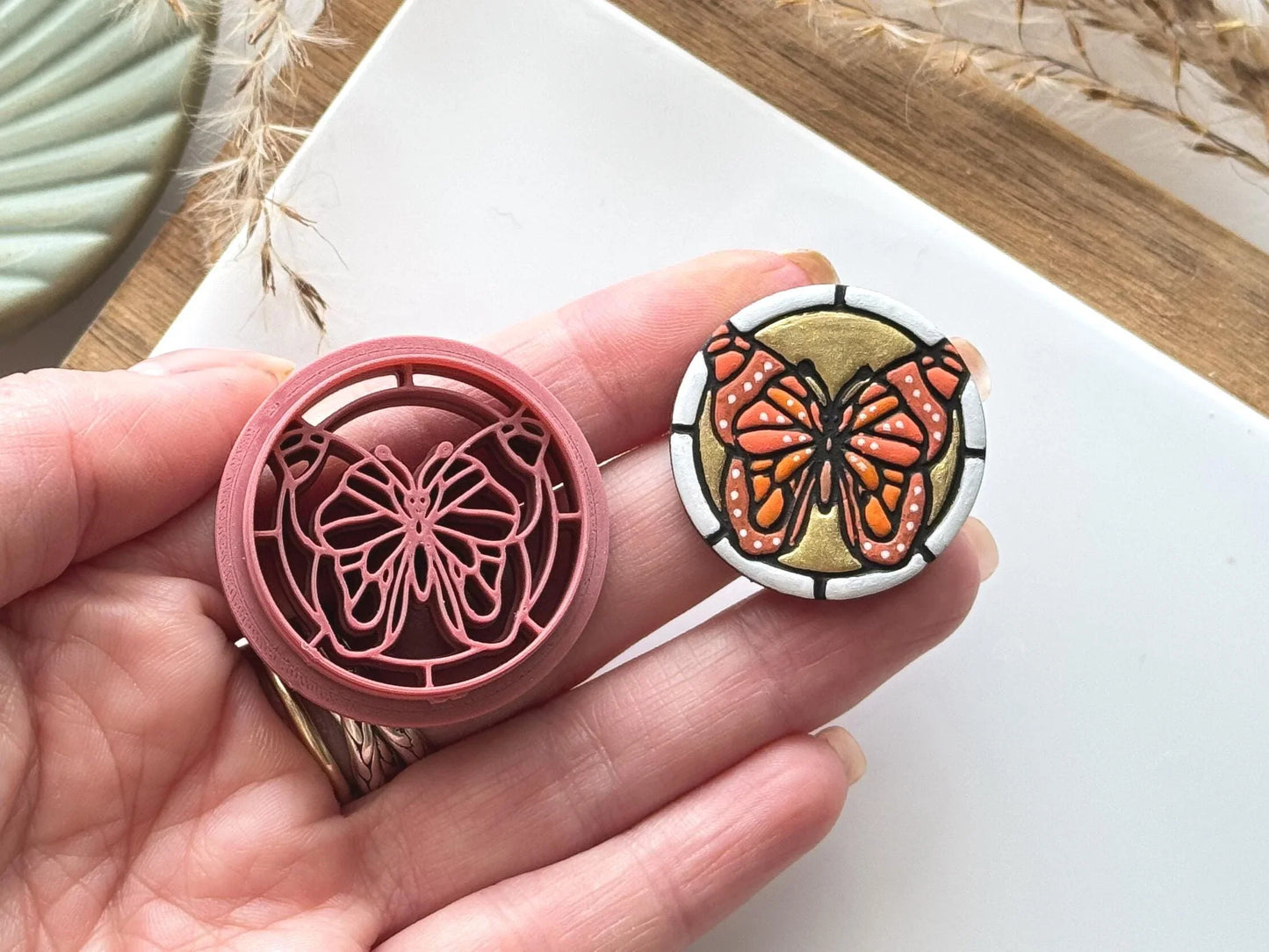 Butterfly Frame Clay Cutter, stained glass style cutter for polymer clay and silver clay, various sizes available, made in the UK-Animal & Nature Cutters