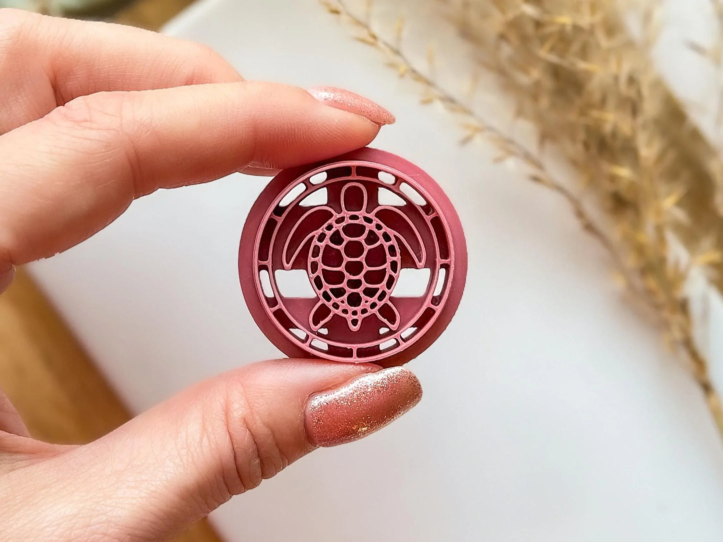 Turtle Frame Clay Cutter, stained glass effect sea turtle cutter for polymer clay and silver clay, various sizes available, made in the UK-Animal & Nature Cutters