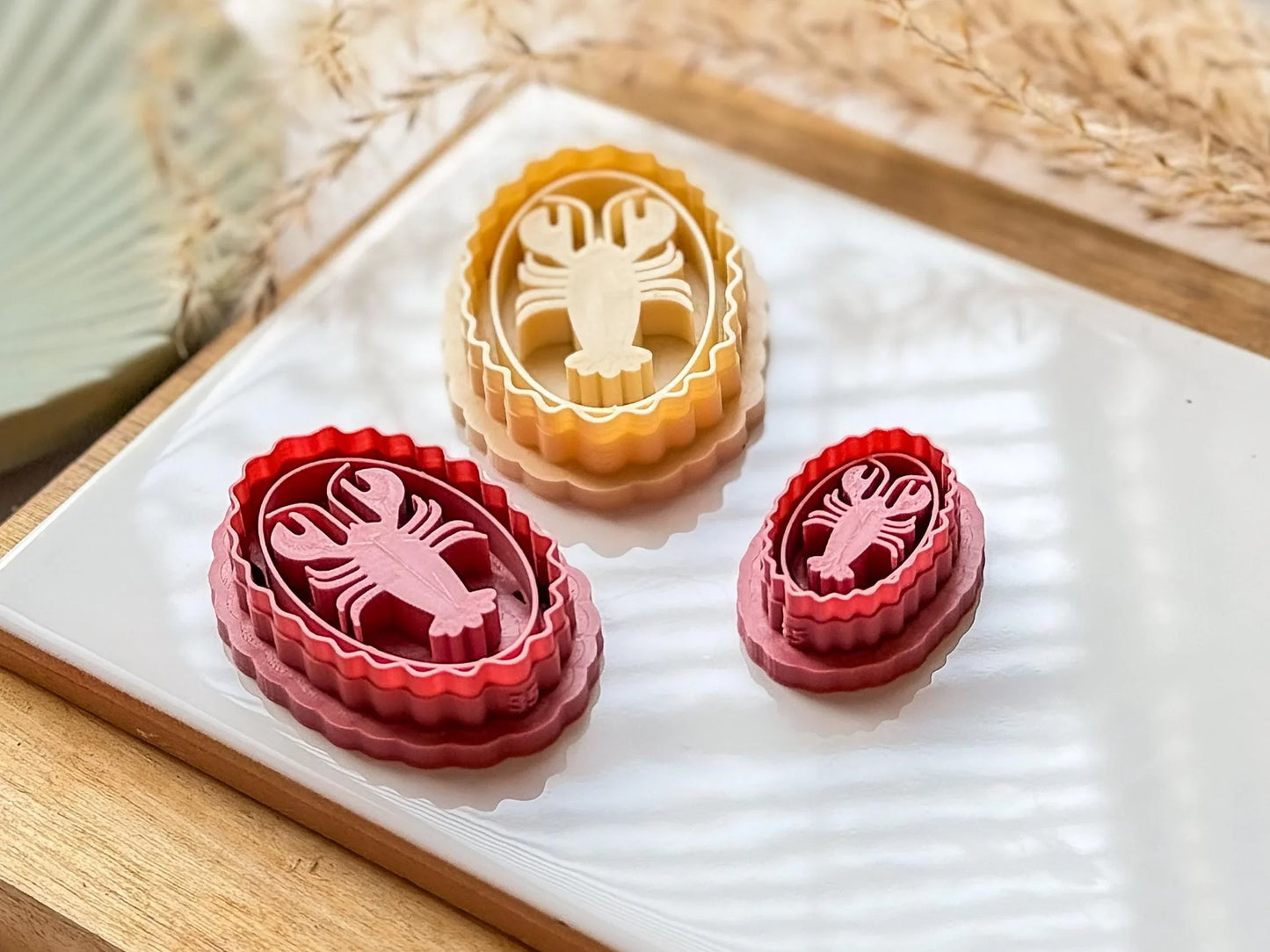 Lobster Clay Cutter, frame style cutter with debossed lobster detail for polymer clay and silver clay, various sizes available, UK made-Animal & Nature Cutters