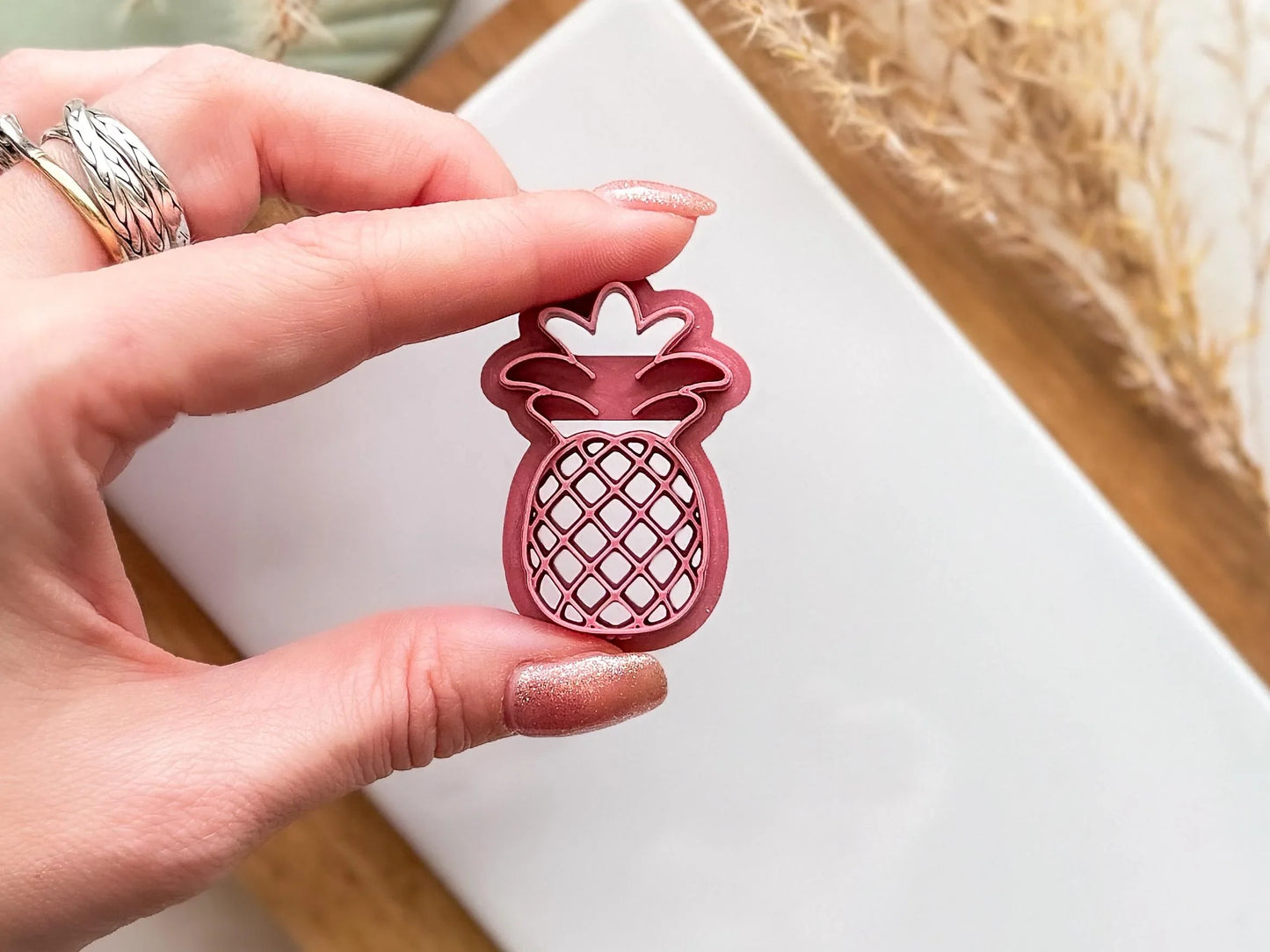 Pineapple Clay Cutter Rounded, detailed fruit shaped cutter for clay, 5 sizes to choose from, Made in the UK-Food Themed Cutters