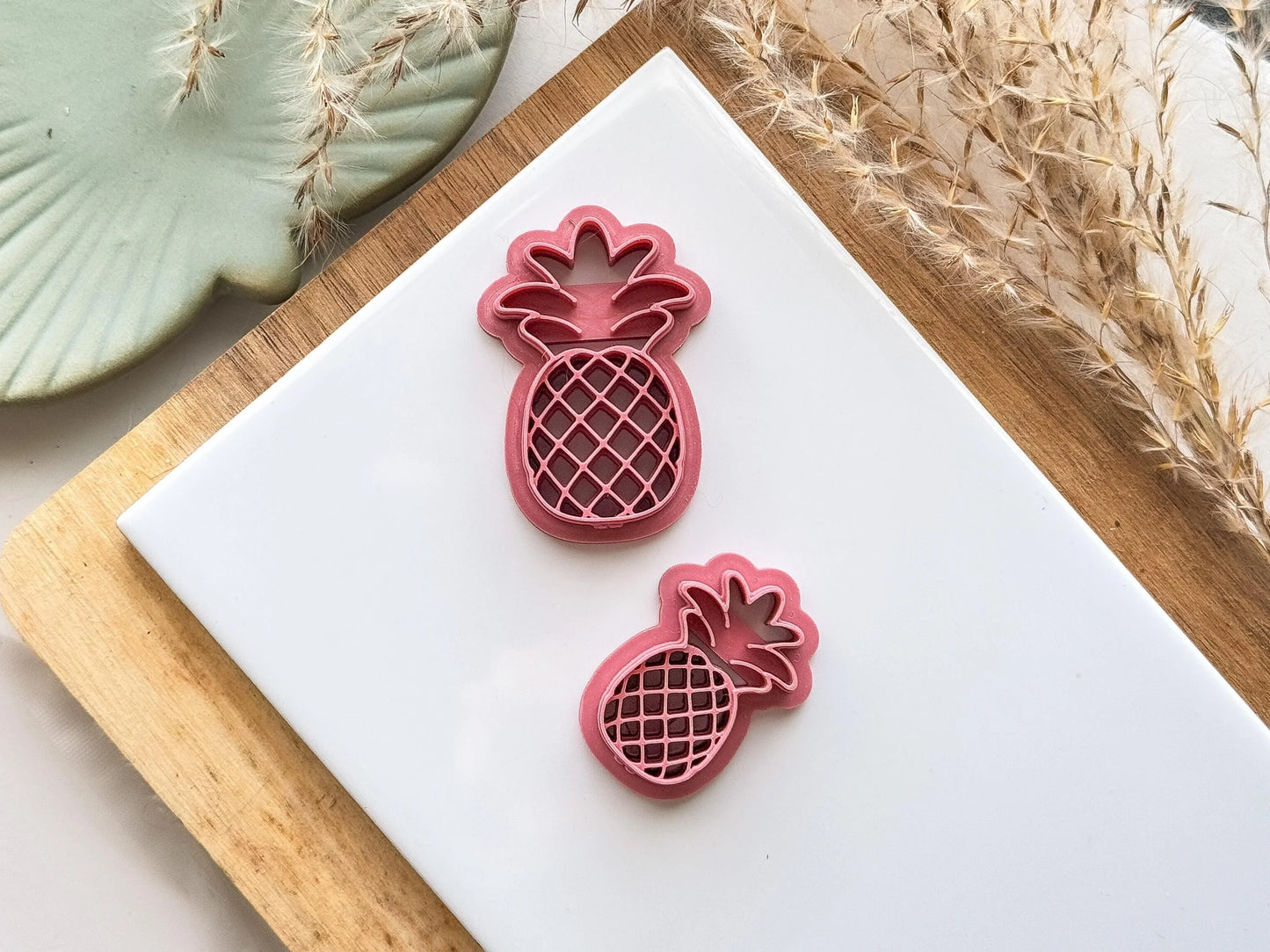 Pineapple Clay Cutter Rounded, detailed fruit shaped cutter for clay, 5 sizes to choose from, Made in the UK-Food Themed Cutters
