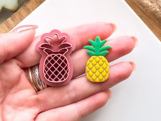 Pineapple Clay Cutter Rounded, detailed fruit shaped cutter for clay, 5 sizes to choose from, Made in the UK-Food Themed Cutters