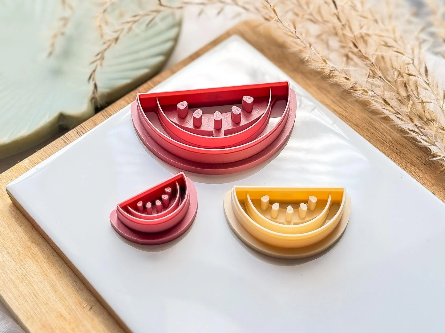 Watermelon Clay Cutter, watermelon wedge slice shaped cutter for clay, polymer clay, and silver clay, 5 sizes available, Made in the UK-Food Themed Cutters