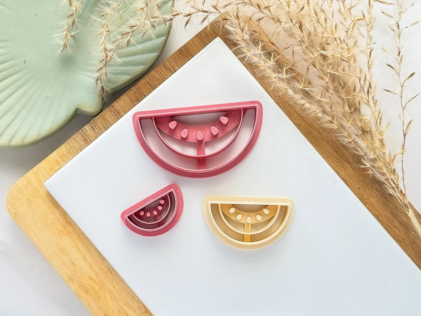 Watermelon Clay Cutter, watermelon wedge slice shaped cutter for clay, polymer clay, and silver clay, 5 sizes available, Made in the UK-Food Themed Cutters