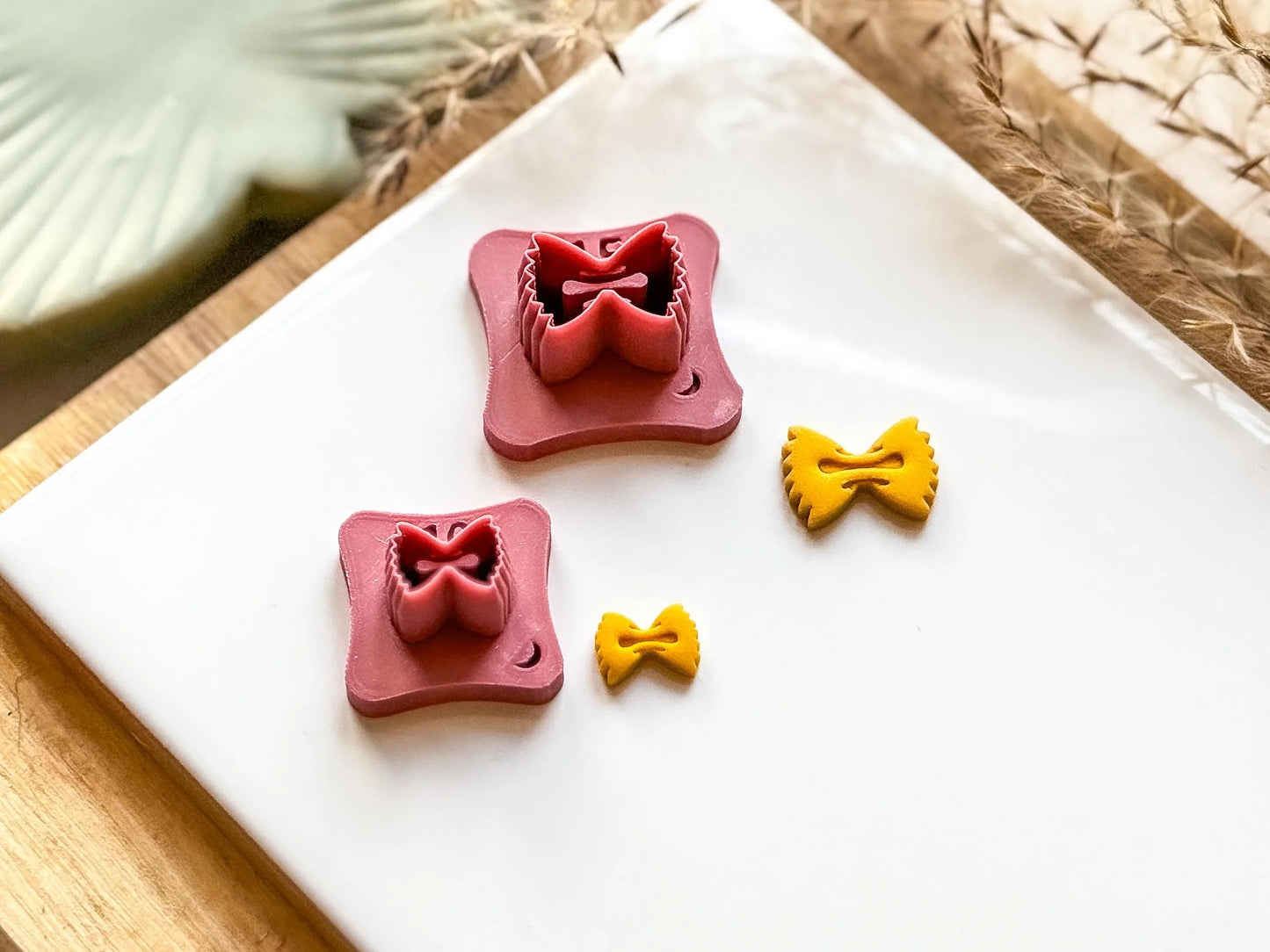 Micro bow pasta clay cutter, 1.5 & 1 cm mini pasta shaped cutters for polymer clay and silver clay, UK made-Micro Clay Cutters