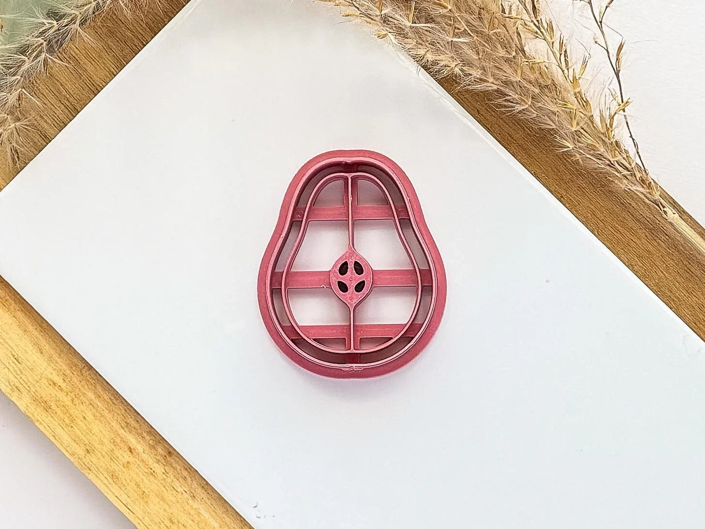 Sliced Fruit Cutter set, summer cutters for polymer clay and silver clay, pear, strawberry, peach & star fruit shapes. Made in the UK.-Food Themed Cutters