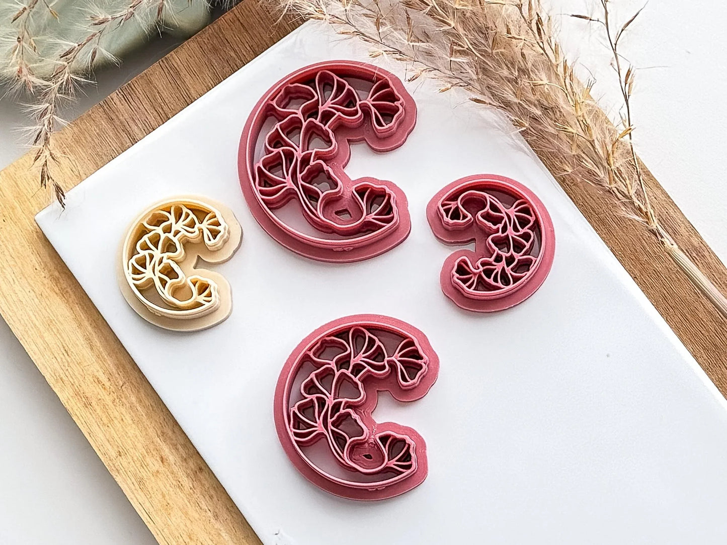 Moon Vine Clay Cutter, leafy imprint all-in-one clay cutter and stamp for celestial clay designs, 5 Sizes available - UK Made-Celestial Cutters