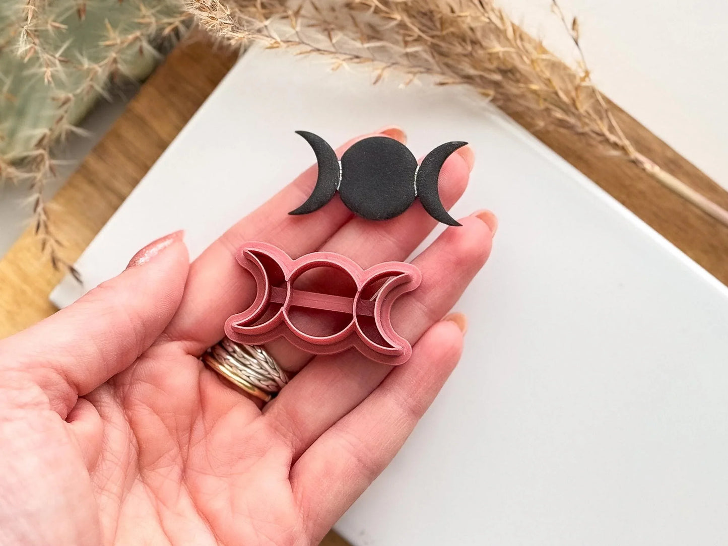 Triple Goddess Symbol Cutter, pagan symbol cutters for polymer clay, silver clay, and similar.-Gothic / Alt Cutters