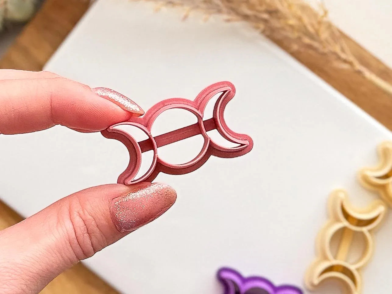 Triple Goddess Symbol Cutter, pagan symbol cutters for polymer clay, silver clay, and similar.-Gothic / Alt Cutters