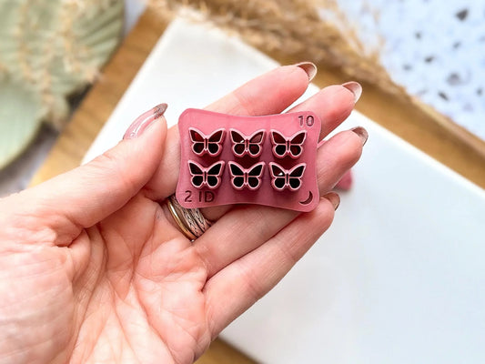 Micro Butterfly Clay Cutter, set of 6 miniature cutters or single cutter measuring 1cm with an imprint depth of 2mm-Micro Clay Cutters