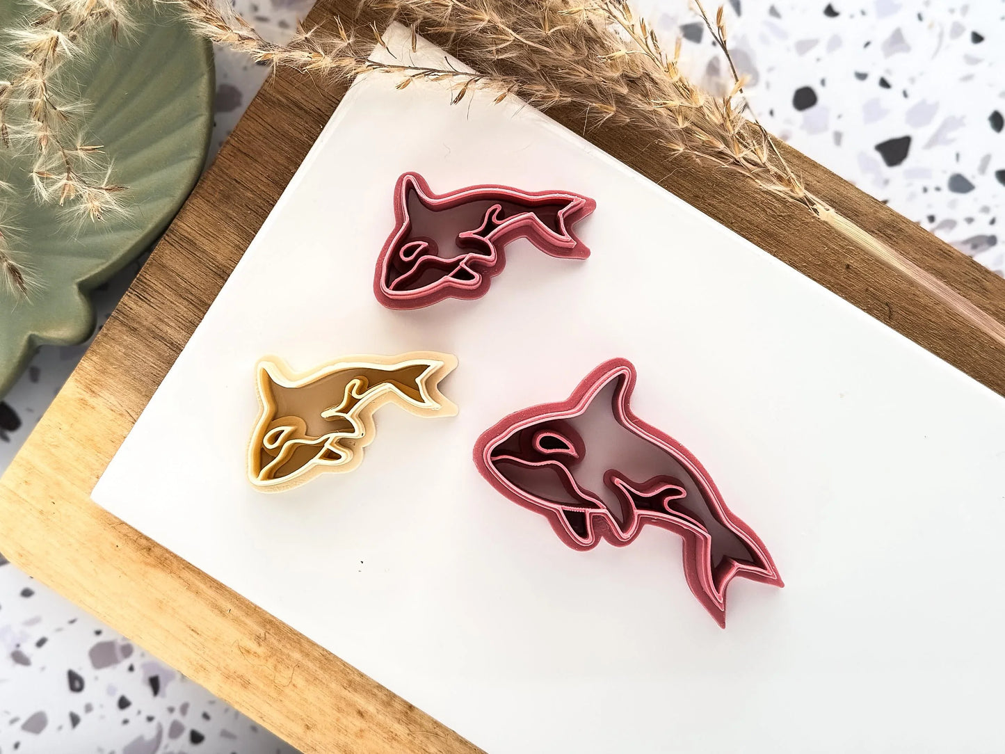 Orca Clay Cutter, killer whale shaped cutter for use with polymer and silver clay, 2 - 4.5 cm, made in the UK-Animal & Nature Cutters