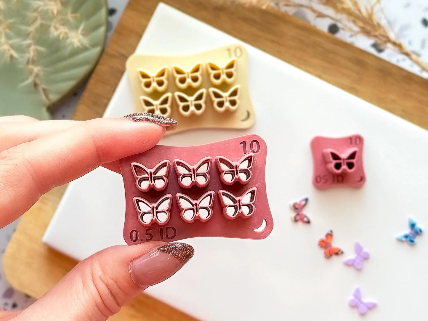 Thin Clay Cutter Mini Butterfly, set of 6 miniature cutters or single cutter for very thin clay-Micro Clay Cutters