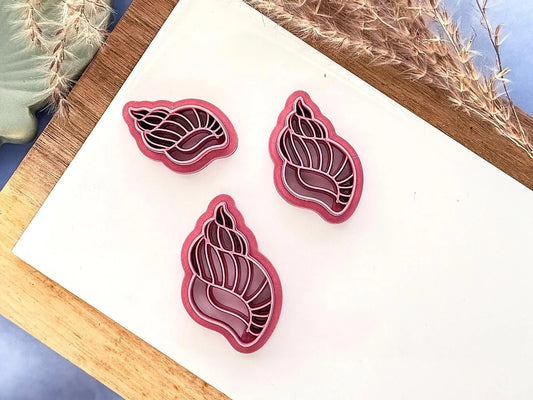 Sea Shell Cutter, cone / conch shell cutter for use with polymer clay and silver clay, five sizes available, UK made-Summer Cutters
