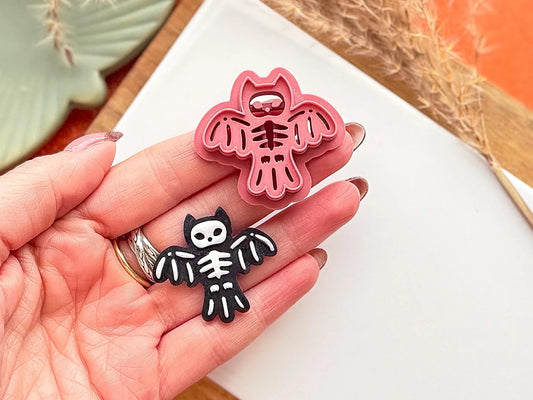 Owl Clay Cutter, cute Halloween skeleton owl cutter for polymer and silver clay, printed in the FC studio-Gothic / Alt Cutters
